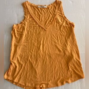 We The Free People Moon Dance Tank oversized Flowy V Neck orange women’s size xs